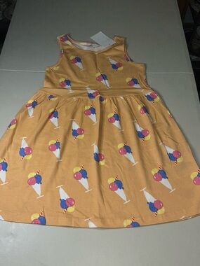 H&M Yellow Sleeveless Dress with Ice Cream Sundae Print